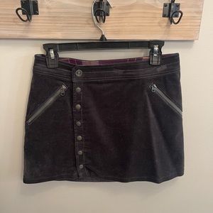 KUHL Dark Grey Corduroy Skirt with Zippers and Buttons. Size 2.